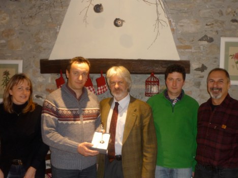 da sx Anna Mello_Carlo Stramare (Associazione Presepio Segusino)_Fabrizio Stelluto_Dennis Coppe_Giannantonio Coppe (Pro Loco Segusino)